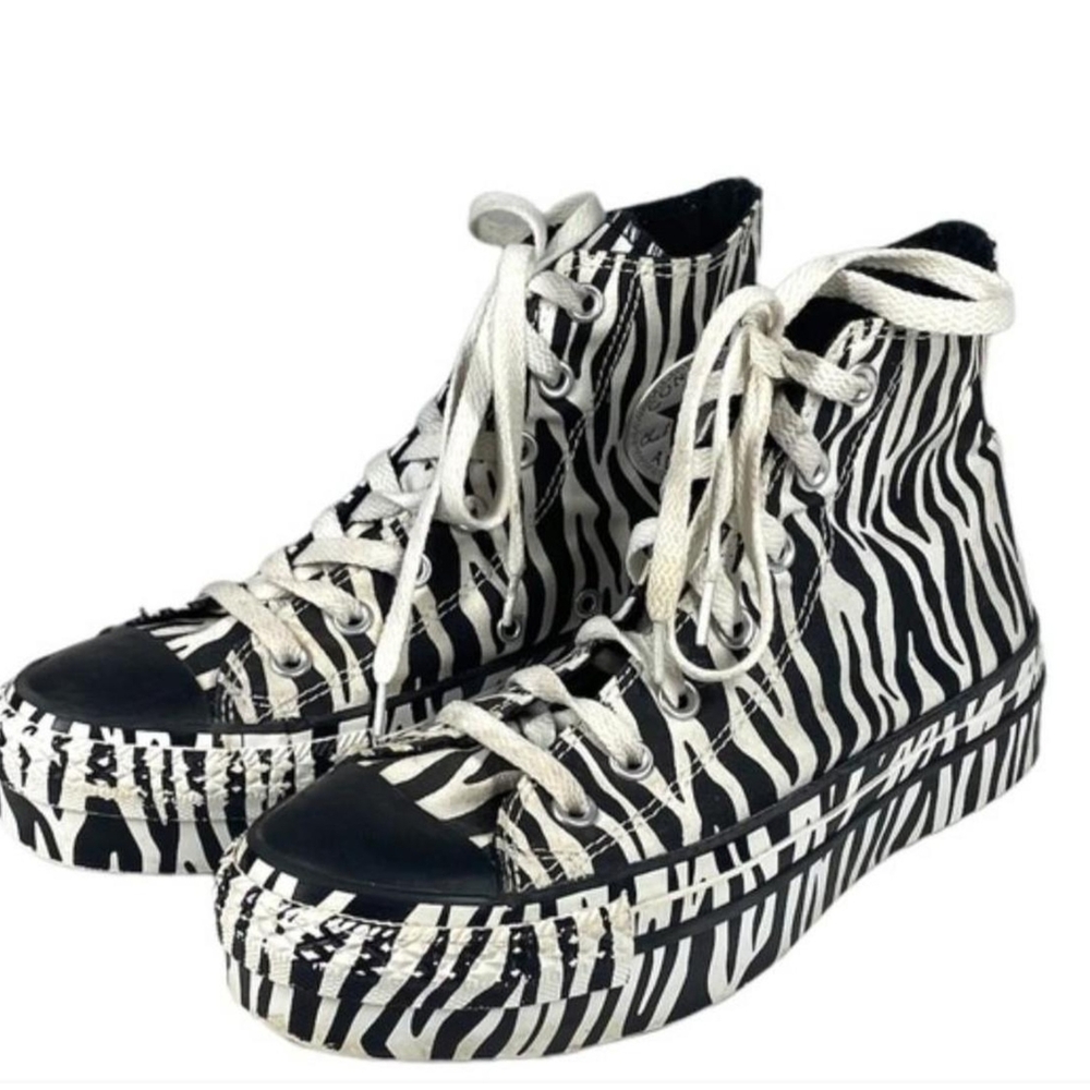 Converse Black and White Zebra High-Top Sneakers